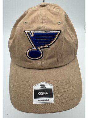 St Louis Blues NHL Hockey Strapback Hat Logo Khaki Fan Favorite Cap One Size New